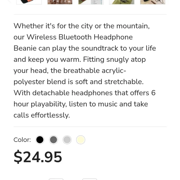 🎉4X Host Pick🎉 EUC Tenergy Bluetooth beanie - Picture 5 of 6